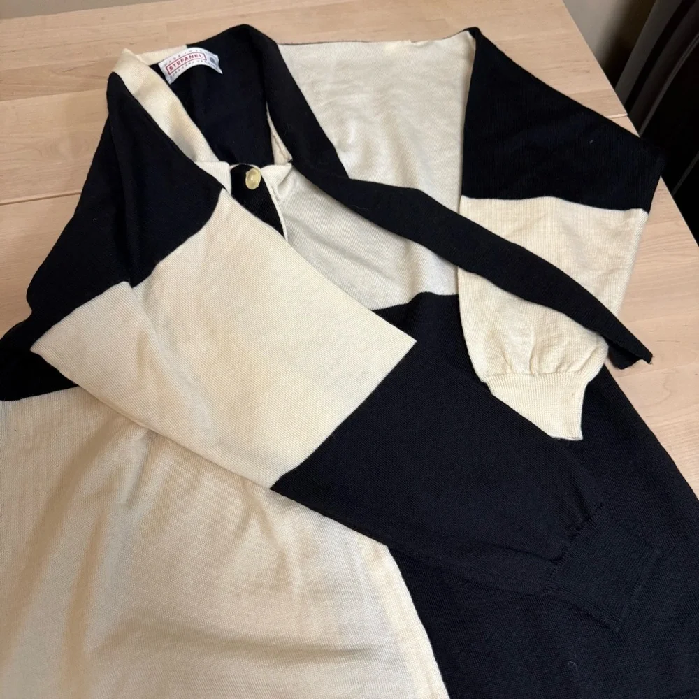 Stefanel Black and Cream‎ Cardigan - Picture 10 of 10